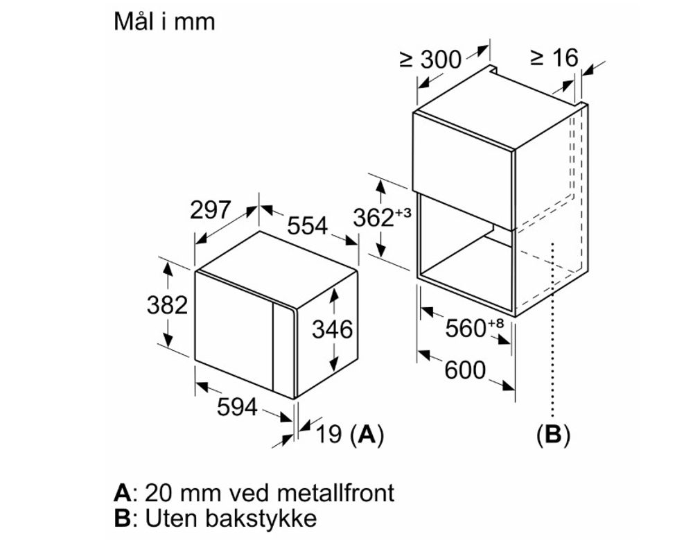 Siemens integrert mikrobølgeovn iQ500 BF525LMB1 svart