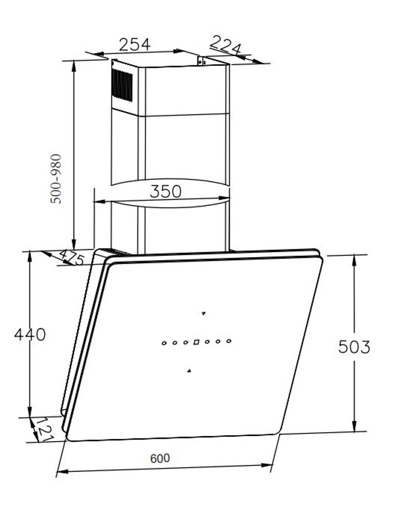 Gram ventilator svart glass EFS 8660-92 