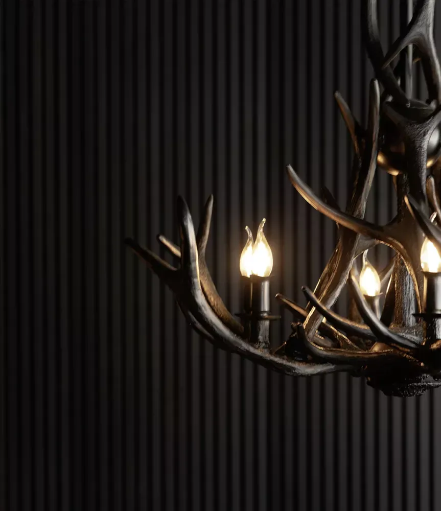 Artwood Antler Chandelier Svart