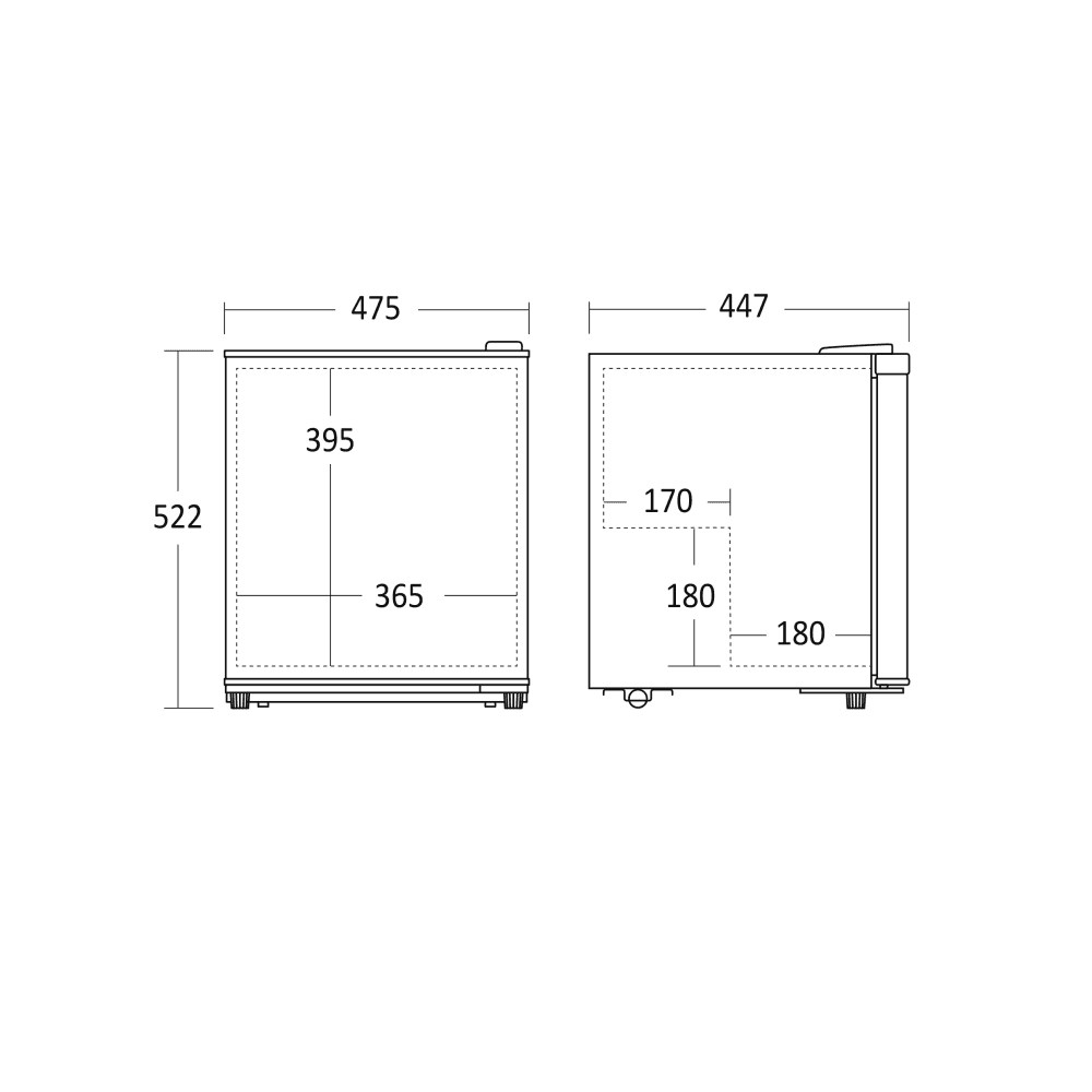Scandomestic frittstående fryseskap hvit 52 cm SFS56WE