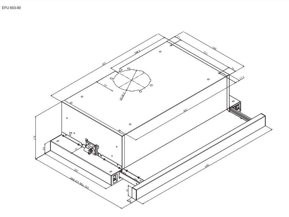 Gram Uttrekksventilator hvit for EFU 603-90  