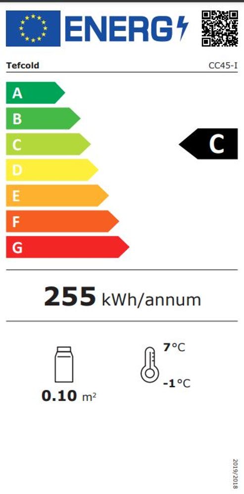 Tefcold tønnekjøler svart 83 cm CC45 
