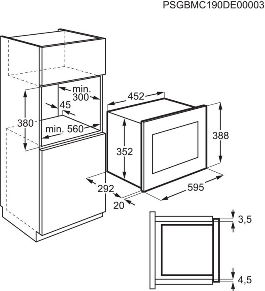 Electrolux integrert mikrobølgeovn stål / sort