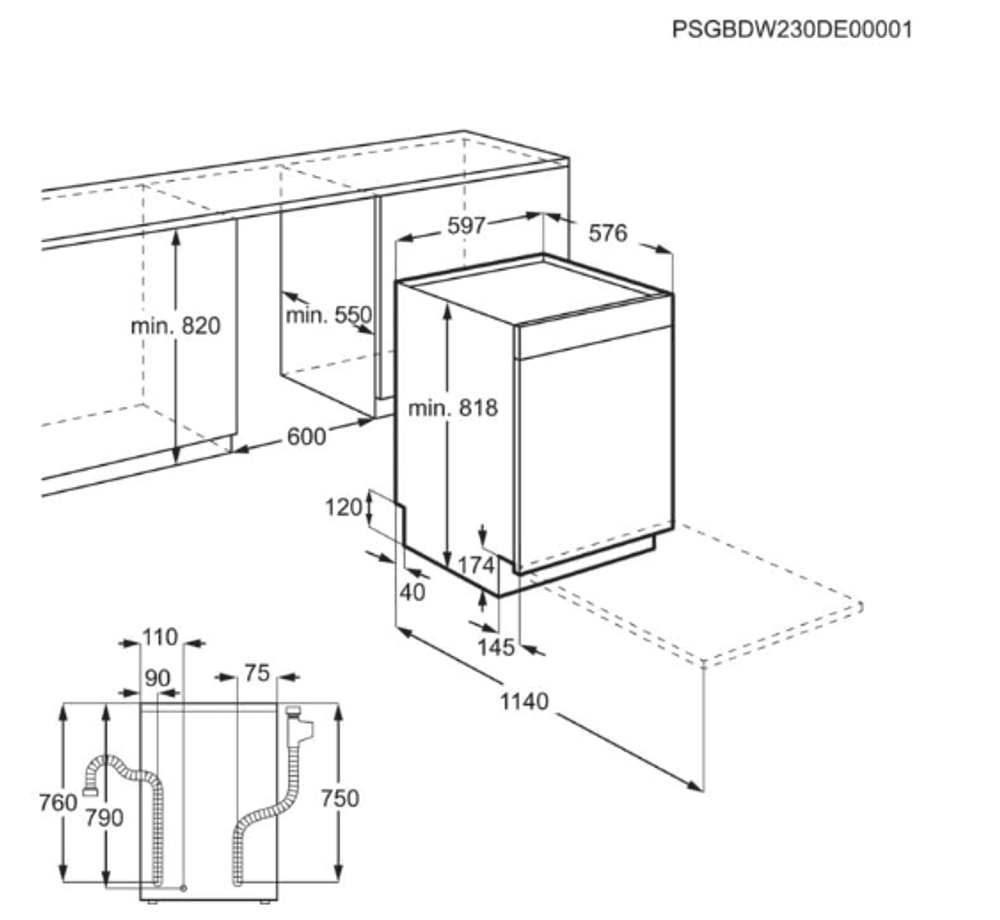 AEG oppvaskmaskin rustfritt stål FBB54605ZM