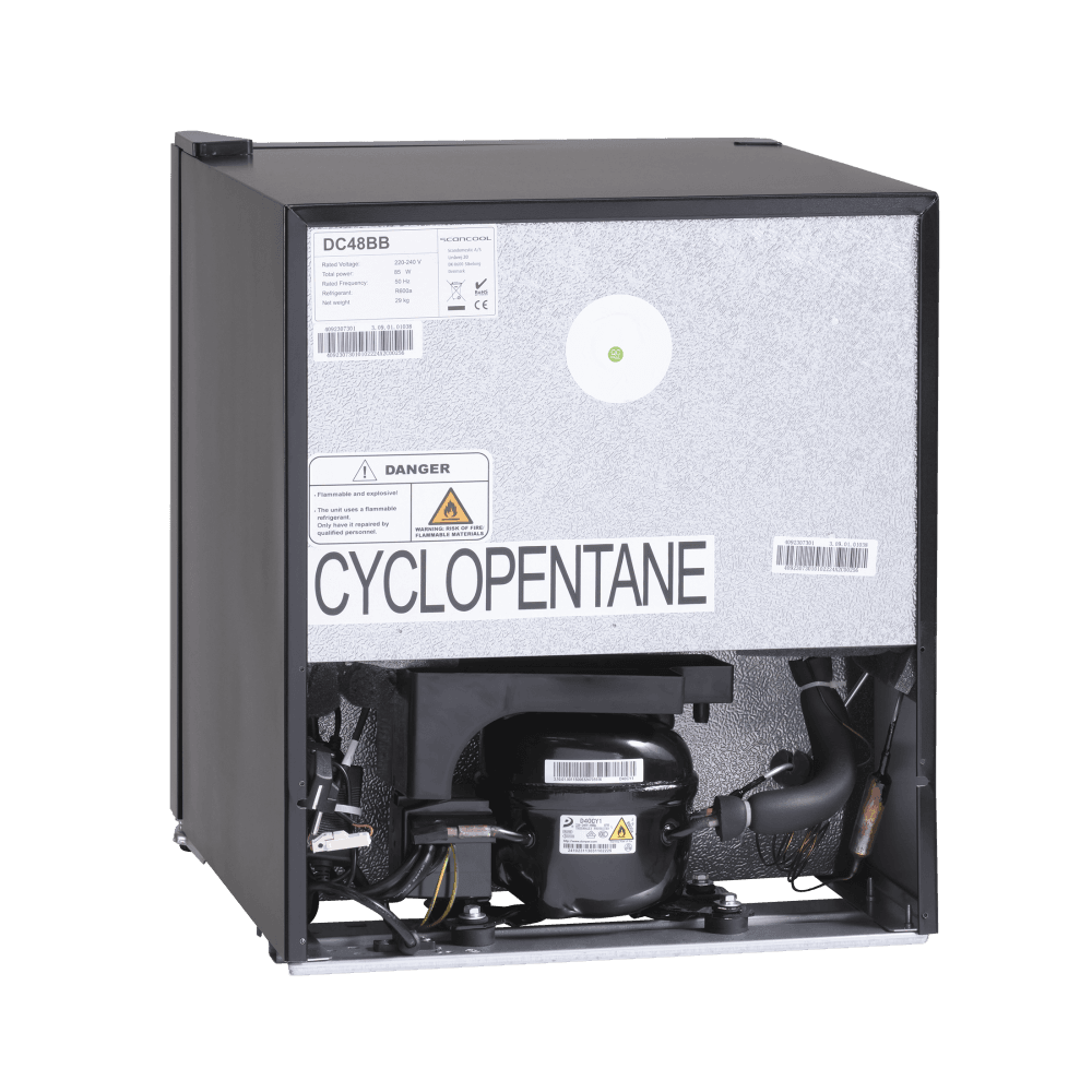 Scandomestic displaykjøleskap sort 43 cm DC48BB