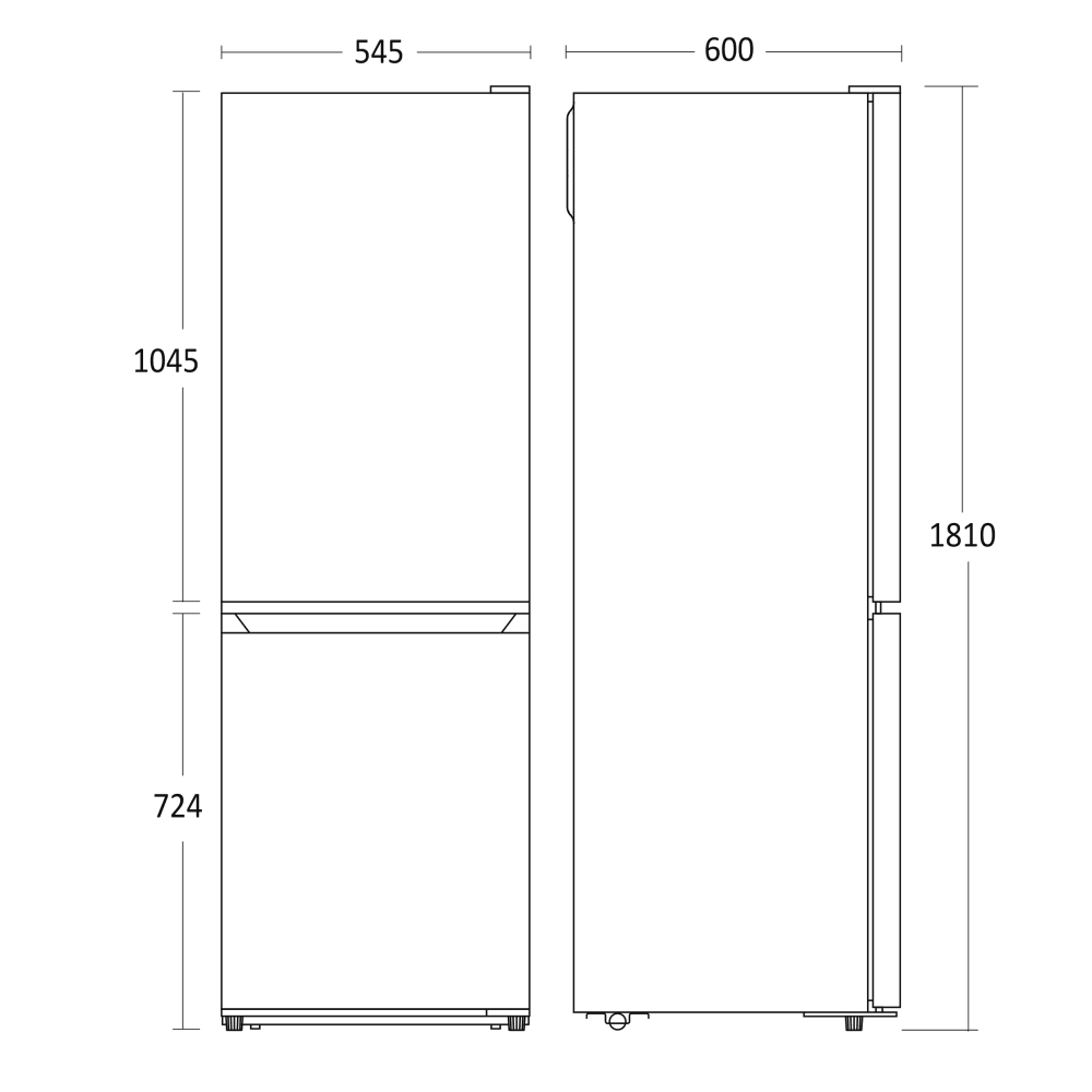 Scandomestic frittstående kombinert kjøl- og fryseskap hvit 181 cm CBF253NFWE