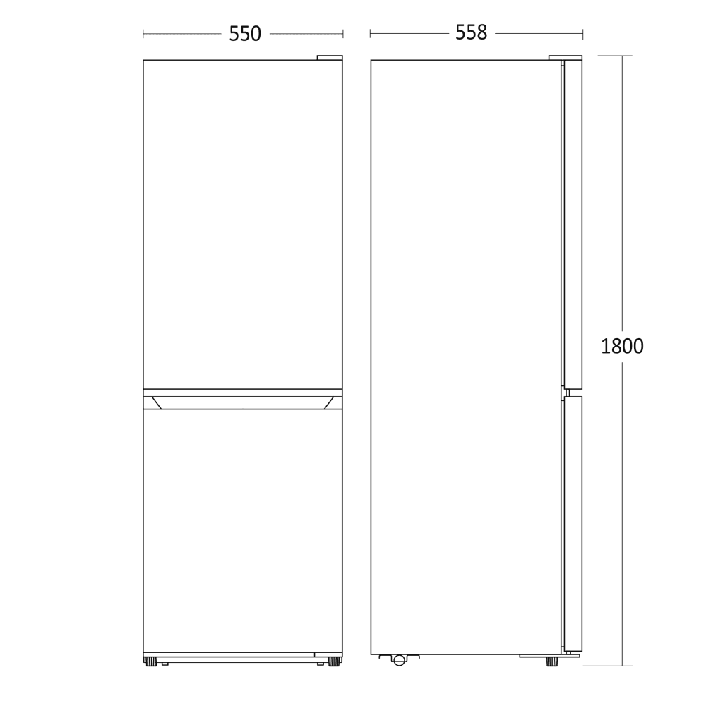 Scandomestic frittstående kombinert kjøl- og fryseskap hvit 180 cm CBF269WE