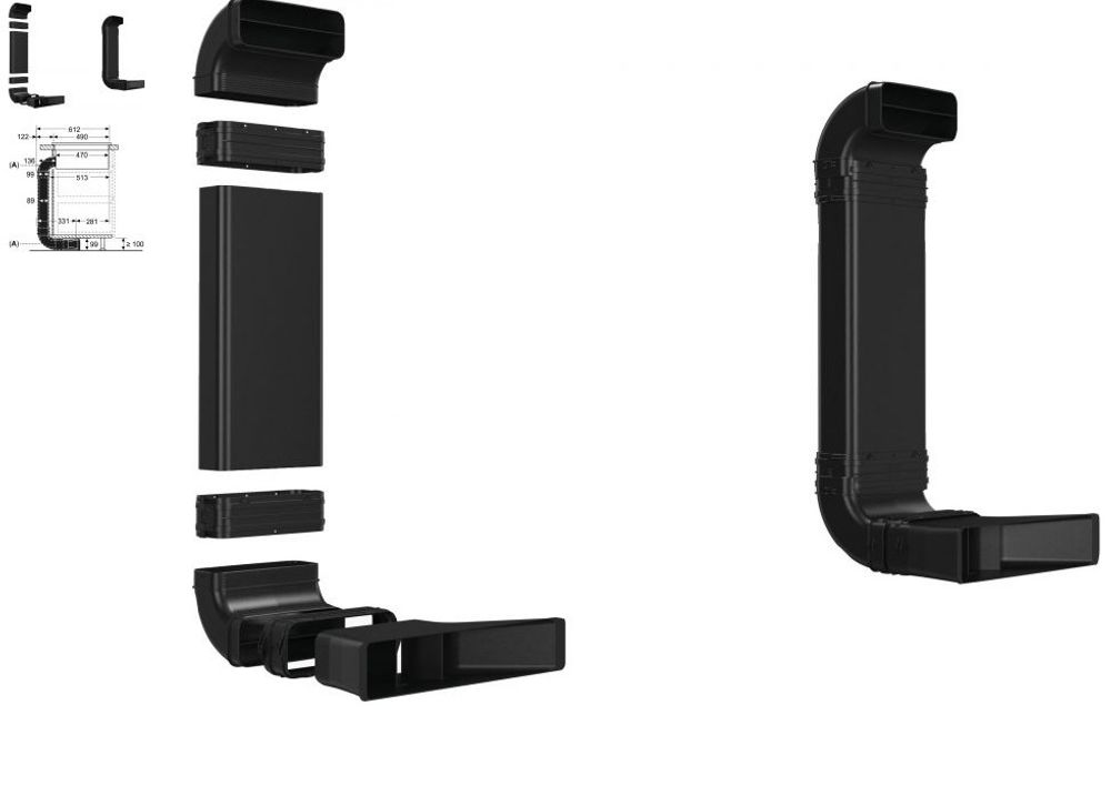 Siemens resirkulasjonssett (kullfilter) 2 L-BOW (70CM)