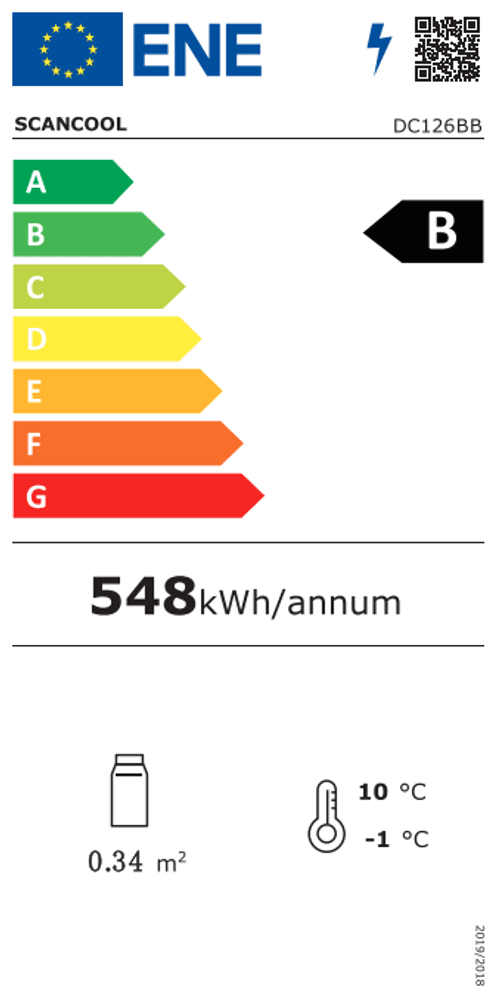 Scandomestic display kjøleskap sort 84,5 cm DC126BB 