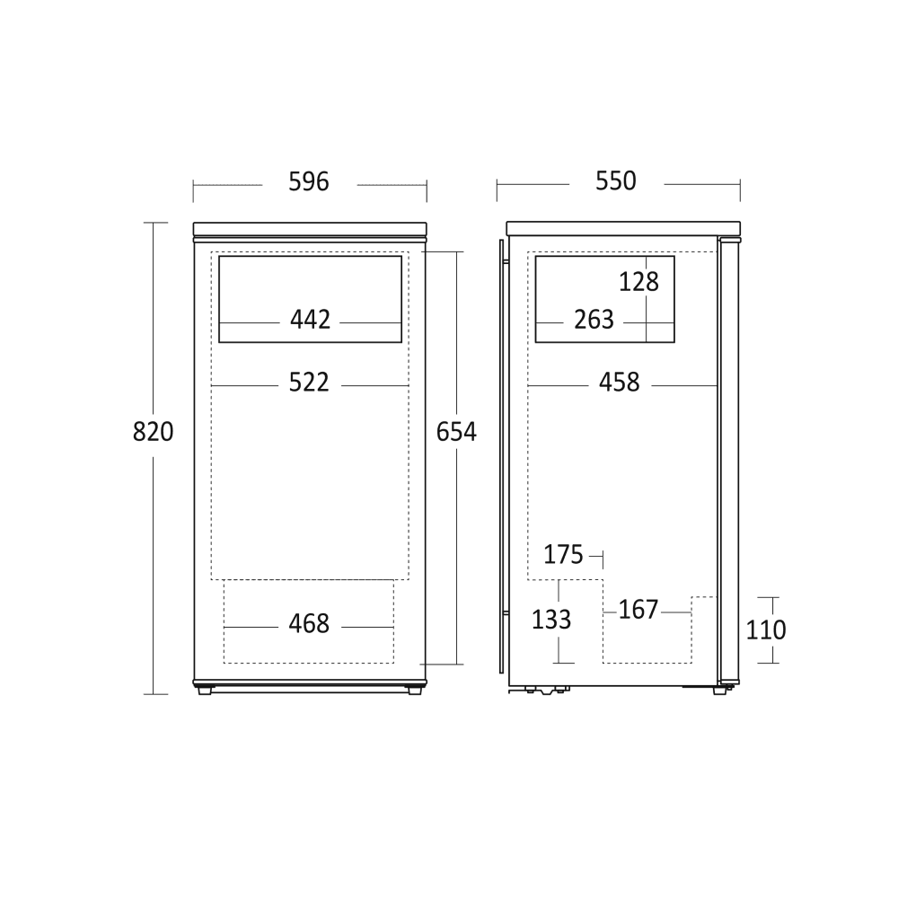 Scandomestic frittstående kombinert kjøl- og fryseskap hvit 82 cm BIC111WE