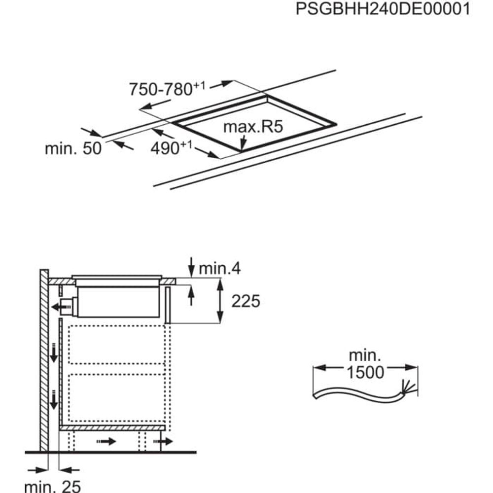 Electrolux Induksjonstopp med integrert ventilator 80 cm HHOB860FMC 