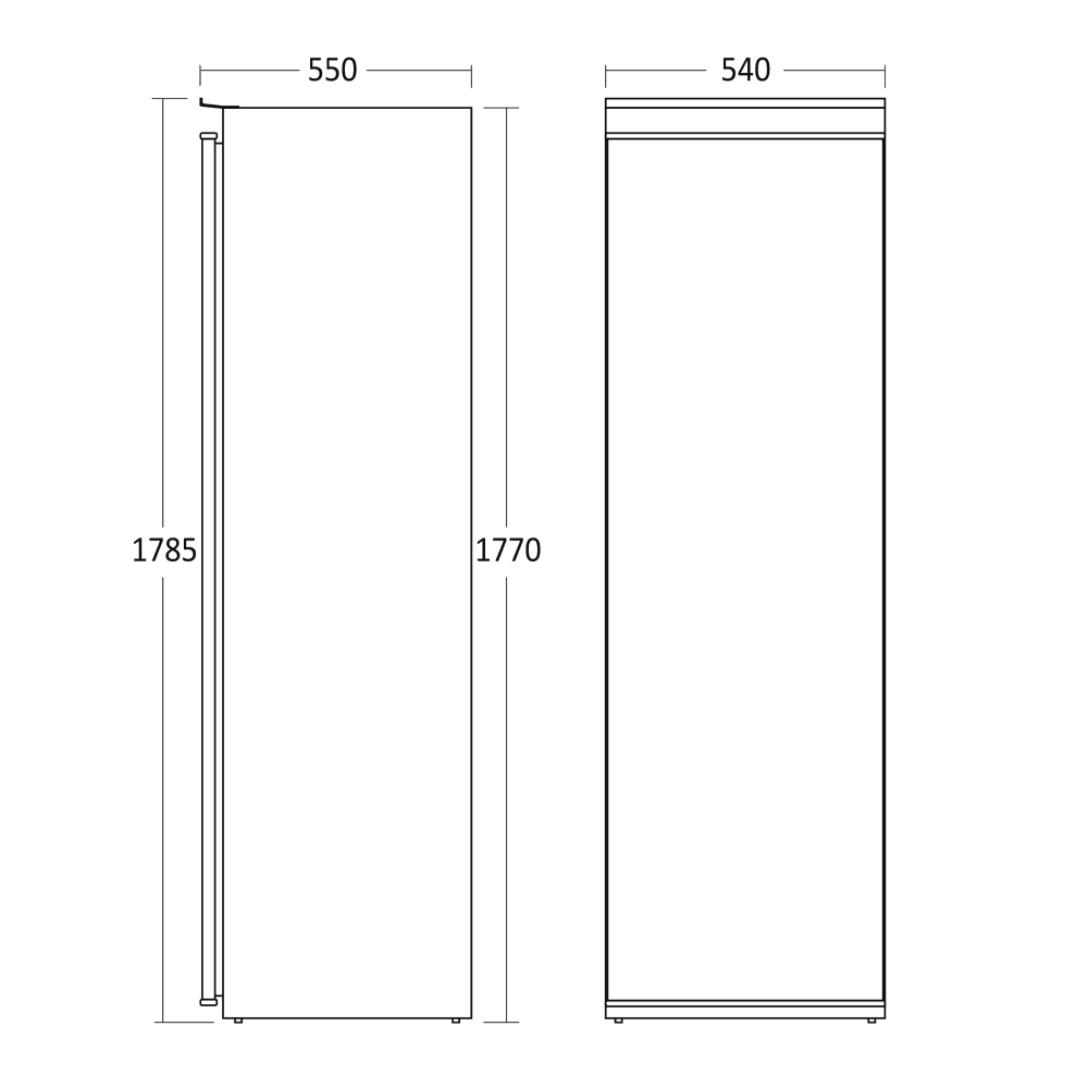 Scandomestic kjøleskap integrert hvit 179 cm RFI304WD