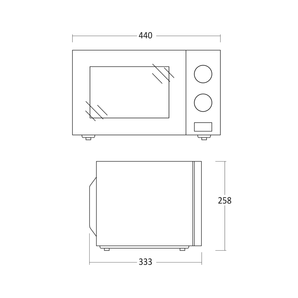 Scandomestic mikrobølgeovn sort 700W MWS20B