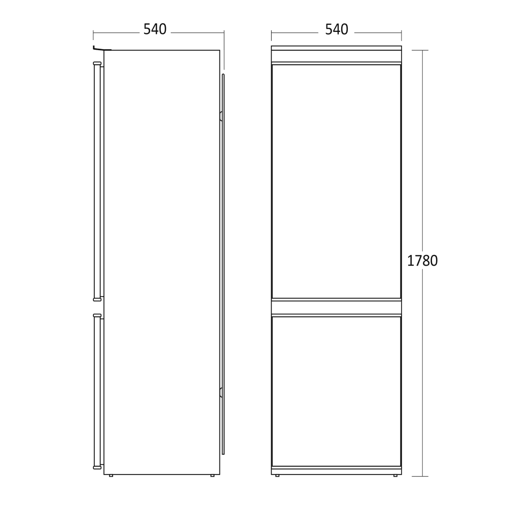 Scandomestic integrert kombiskap 178 cm BIC249WE